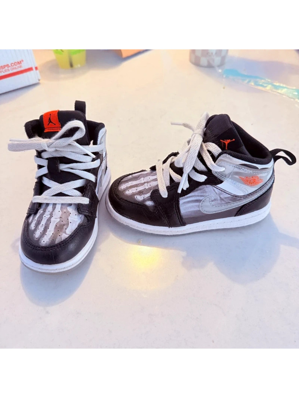 Nike Jordan xray black and orange sneakers